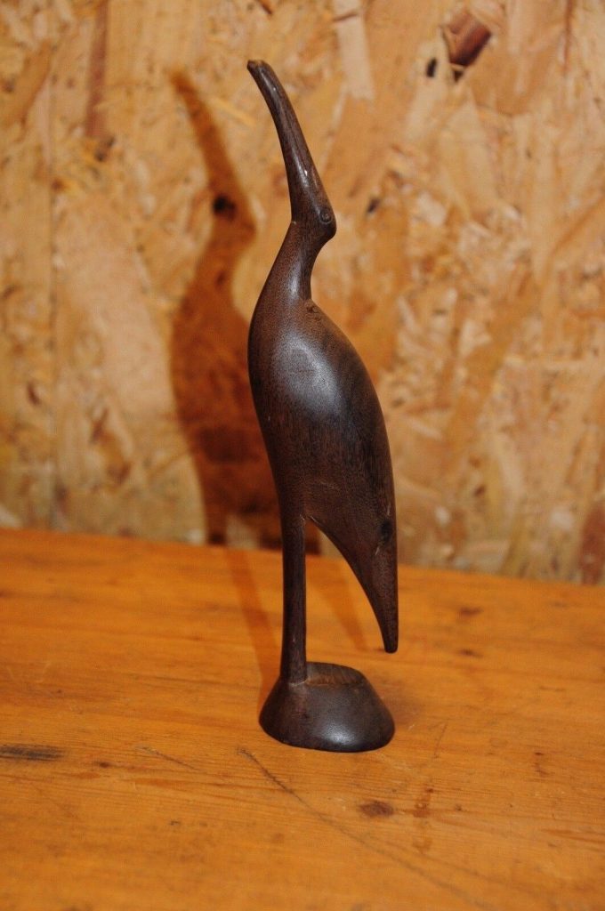 Carved Wooden Stork / Crane Figurines 20cm tall (A03.02)