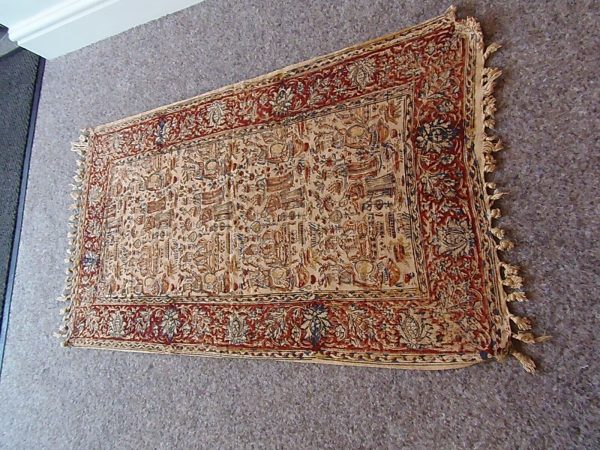 Vintage oriental Prayer Islamic prayer Rug 100% cotton - 90 x 50cm - Image 3
