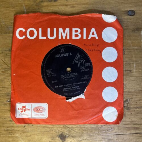 HERMAN’S HERMITS - Somethings Happening 7” Single Vinyl Record 1968 Columbia